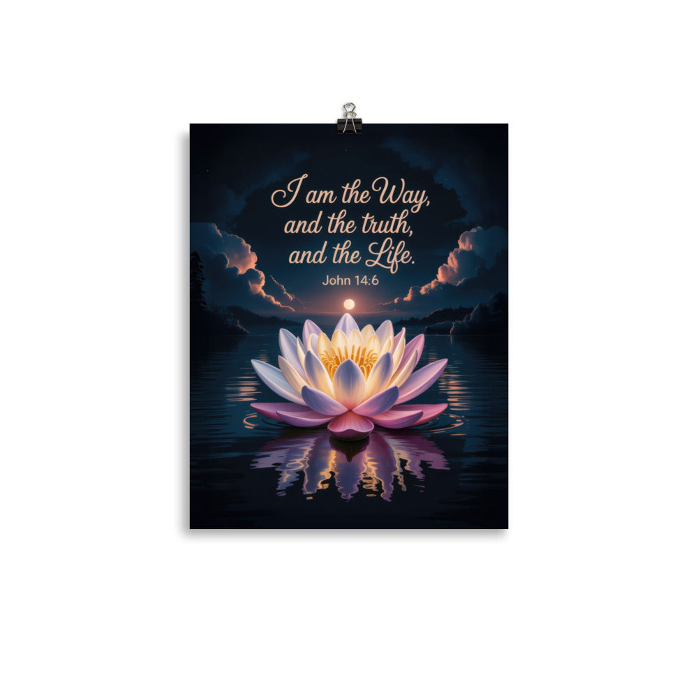 John 14:6 Bible Verse The Way Enhanced Matte Paper Poster 11″×14″