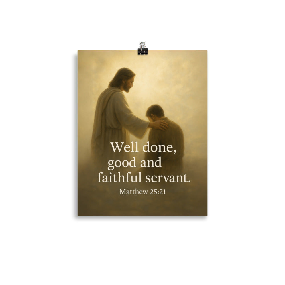 Matthew 25:21 Bible Verse Well Done Enhanced Matte Paper Poster 11″×14″