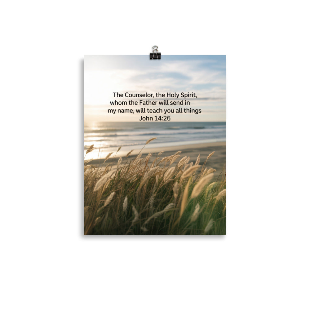 John 14:26 Bible Verse in my name Enhanced Matte Paper Poster 11″×14″