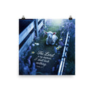 Psalm 23:1 Bible Verse, Shepherd Enhanced Matte Paper Poster 12″×12″