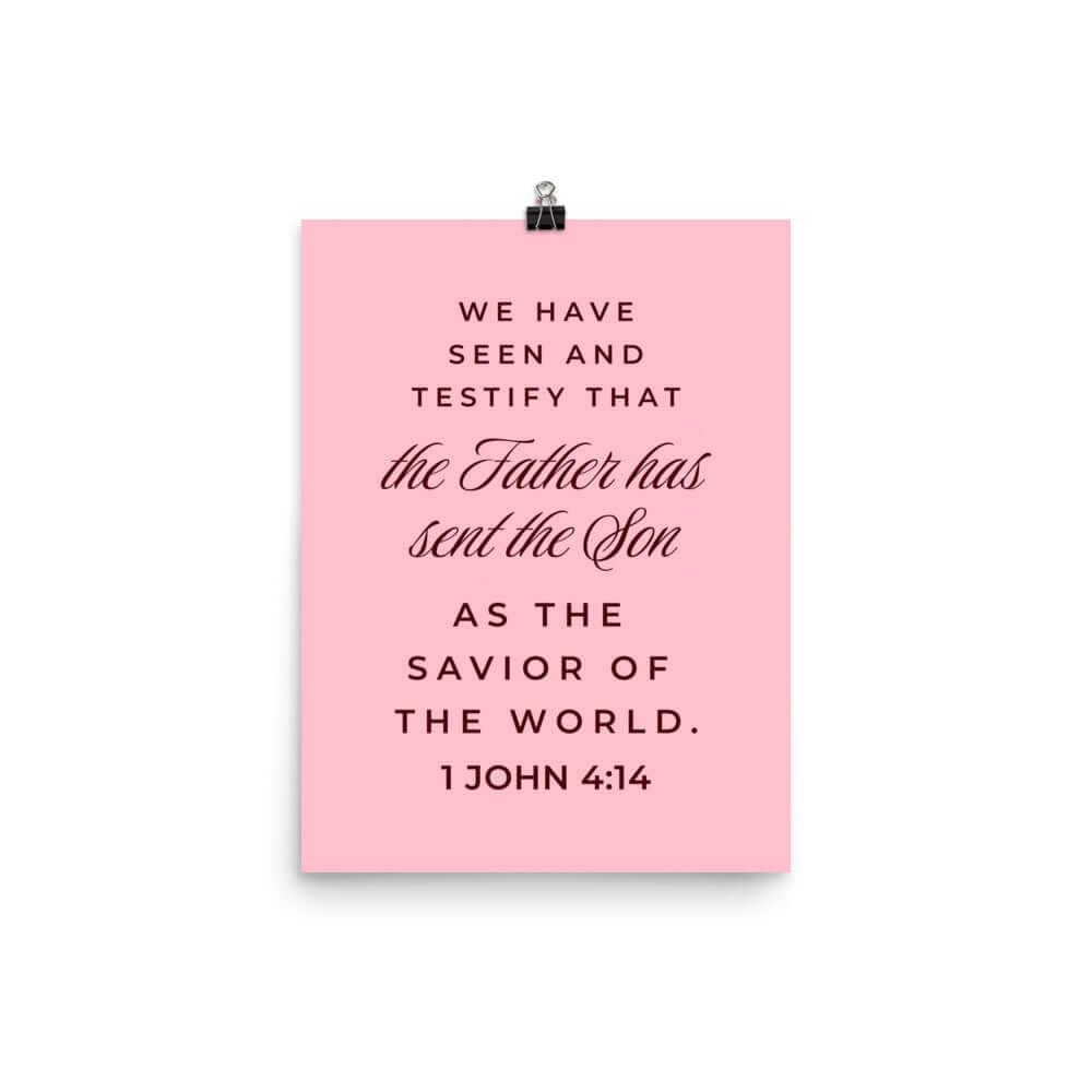 1 John 4:14 Bible Verse, We have seen Enhanced Matte Paper Poster Wall Art 12″×16″