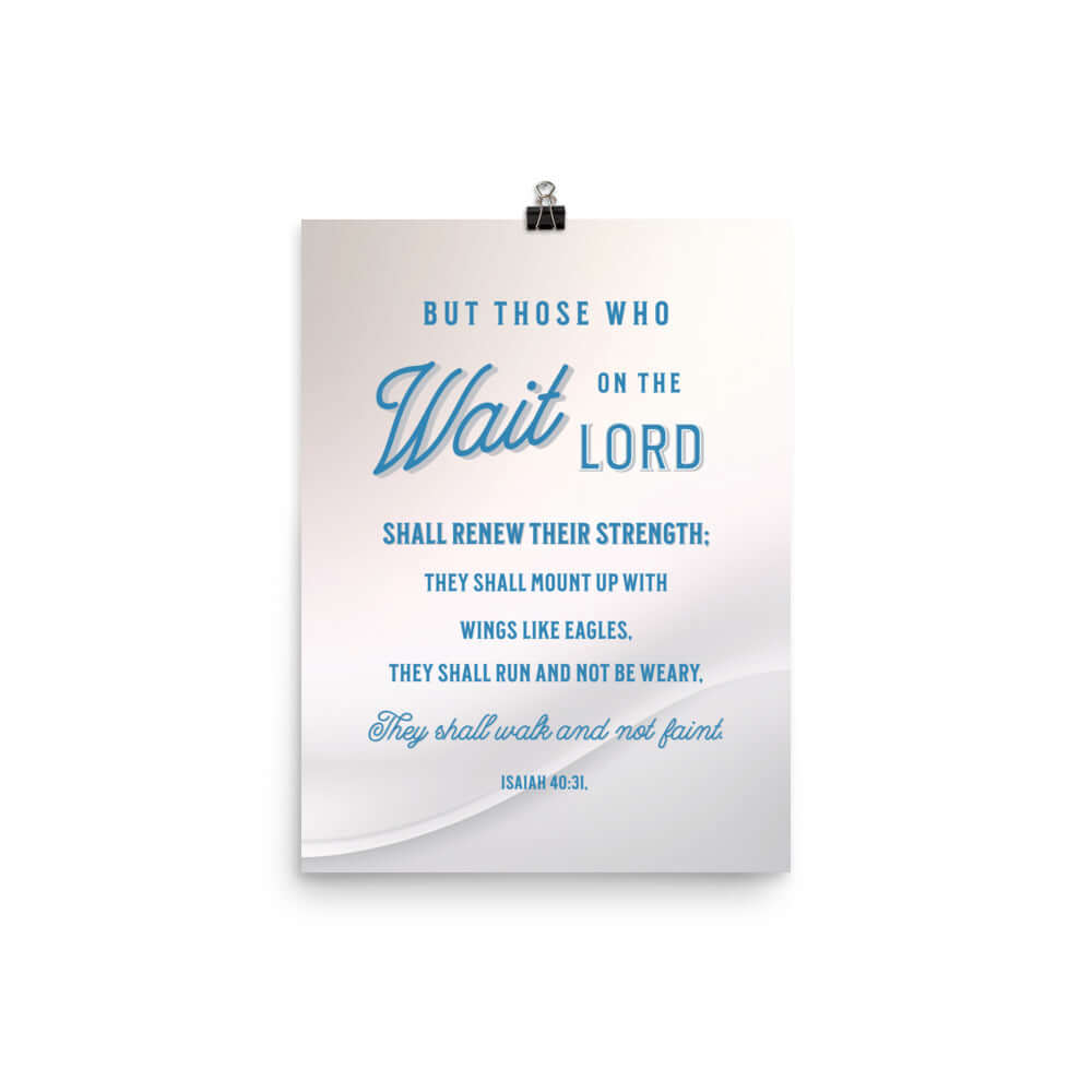 Isaiah 40:31 Bible Verse, Wings like Eagles Enhanced Matte Paper Poster Wall Art 12″×16″