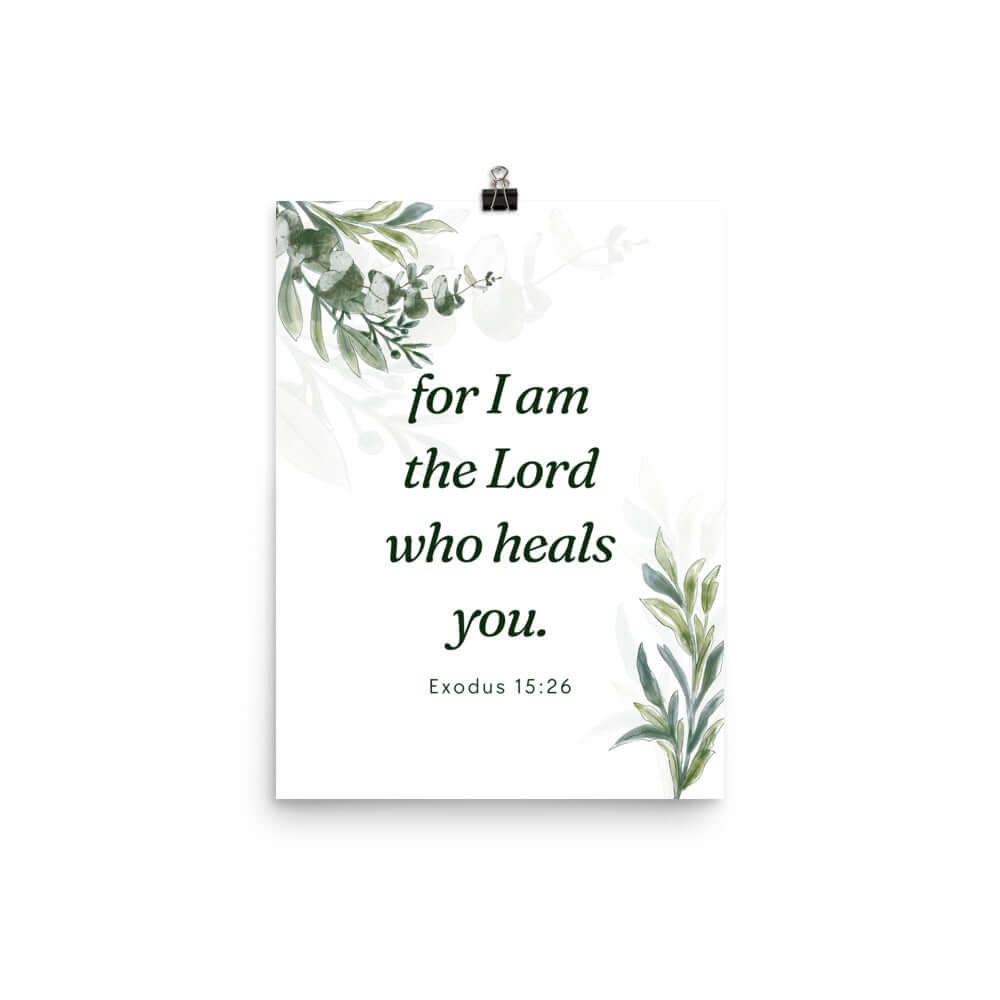 Exodus 15:26 Bible Verse, Gods voice Enhanced Matte Paper Poster Wall Art 12″×16″