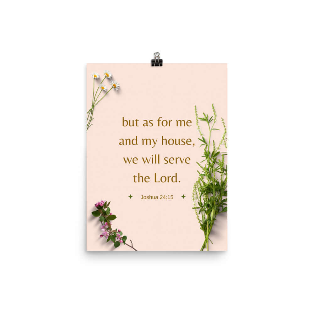 Joshua 24:15 Bible Verse, your fathers Enhanced Matte Paper Poster Wall Art 12″×16″