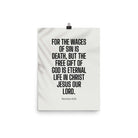 Romans 6:23 Bible Verse, eternal life Enhanced Matte Paper Poster Wall Art 12″×16″