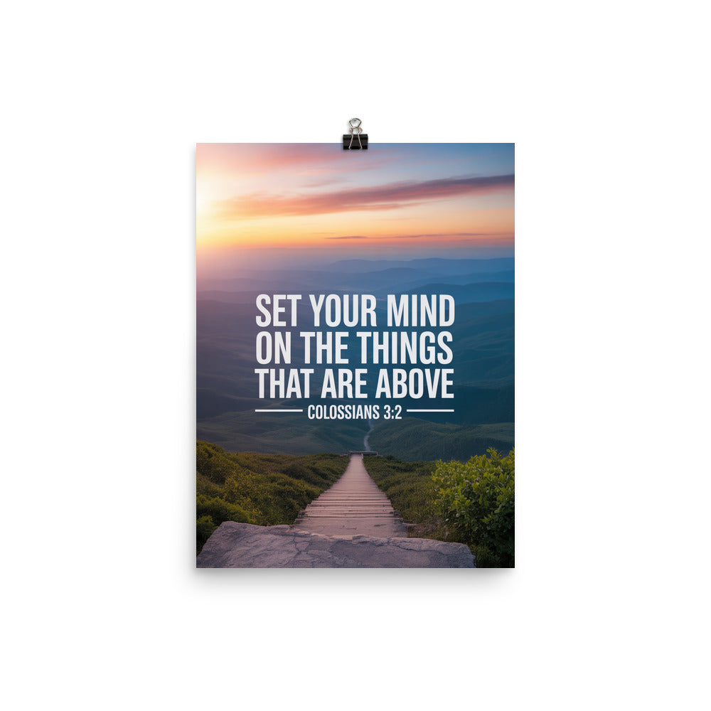 Colossians 3:2 Bible Verse your mind Enhanced Matte Paper Poster 12″×16″