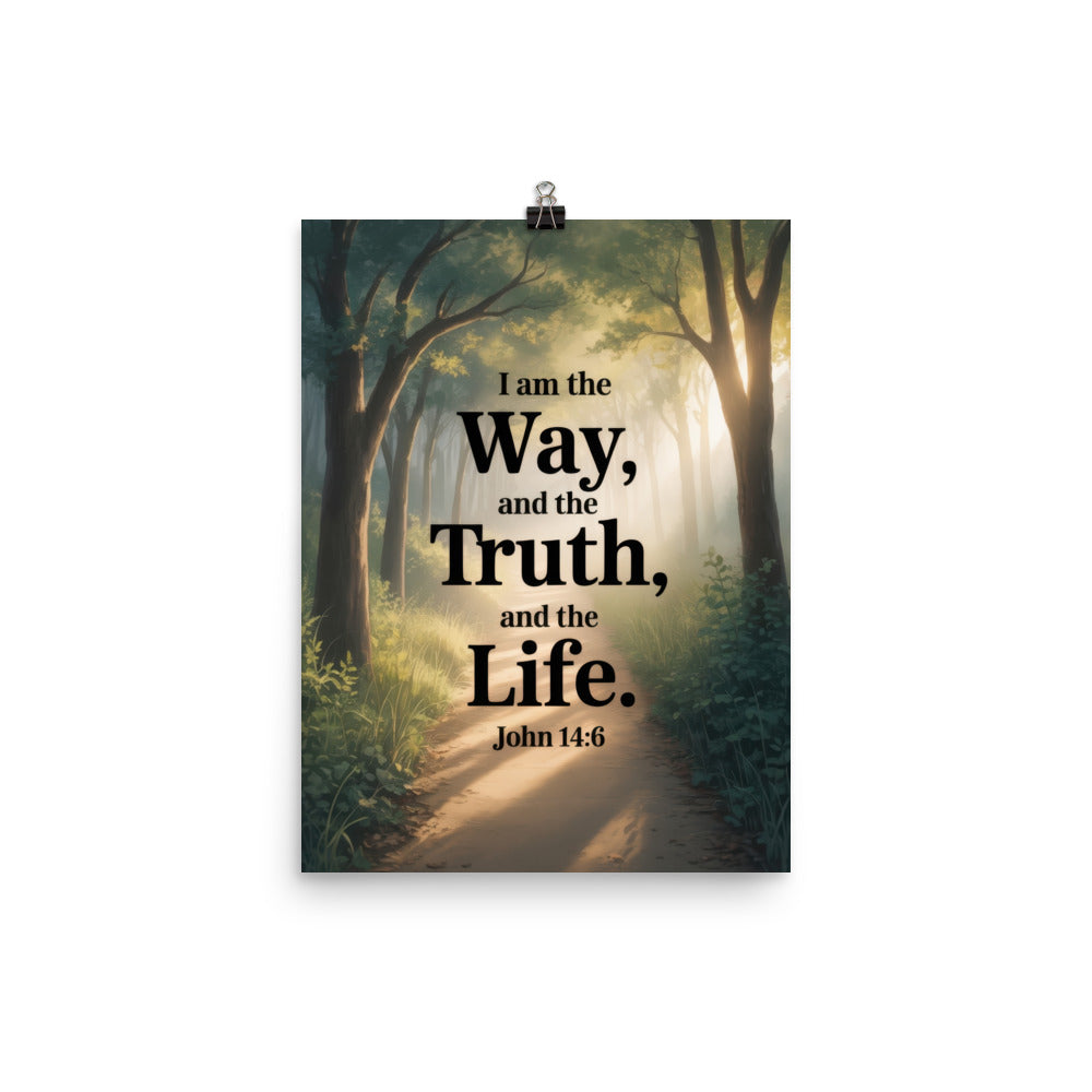 John 14:6 Bible Verse The Life Enhanced Matte Paper Poster 12″×16″