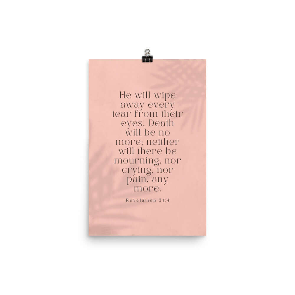 Revelation 21:4 Bible Verse, their eyes Enhanced Matte Paper Poster Wall Art 12″×18″