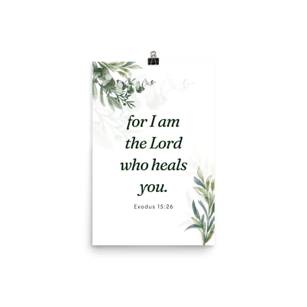 Exodus 15:26 Bible Verse, Gods voice Enhanced Matte Paper Poster Wall Art 12″×18″