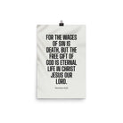 Romans 6:23 Bible Verse, eternal life Enhanced Matte Paper Poster Wall Art 12″×18″