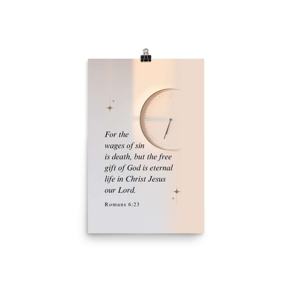 Romans 6:23 Bible Verse, our Lord Enhanced Matte Paper Poster Wall Art 12″×18″