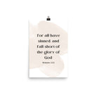 Romans 3:23 Bible Verse, fall short Enhanced Matte Paper Poster Wall Art 12″×18″