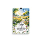 Psalm 37:4 Bible Verse, desires Enhanced Matte Paper Poster 12″×18″