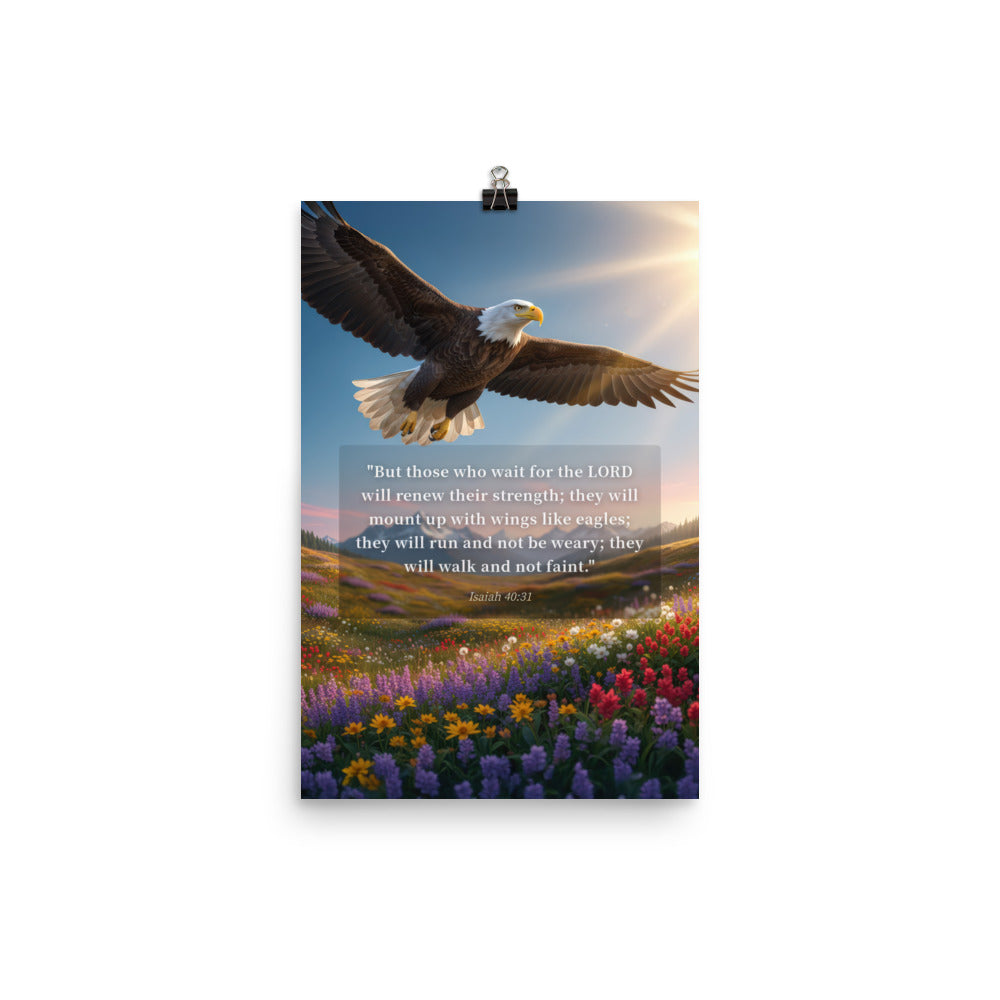 Isaiah 40:31 Bible Verse Who Wait Enhanced Matte Paper Poster 12″×18″