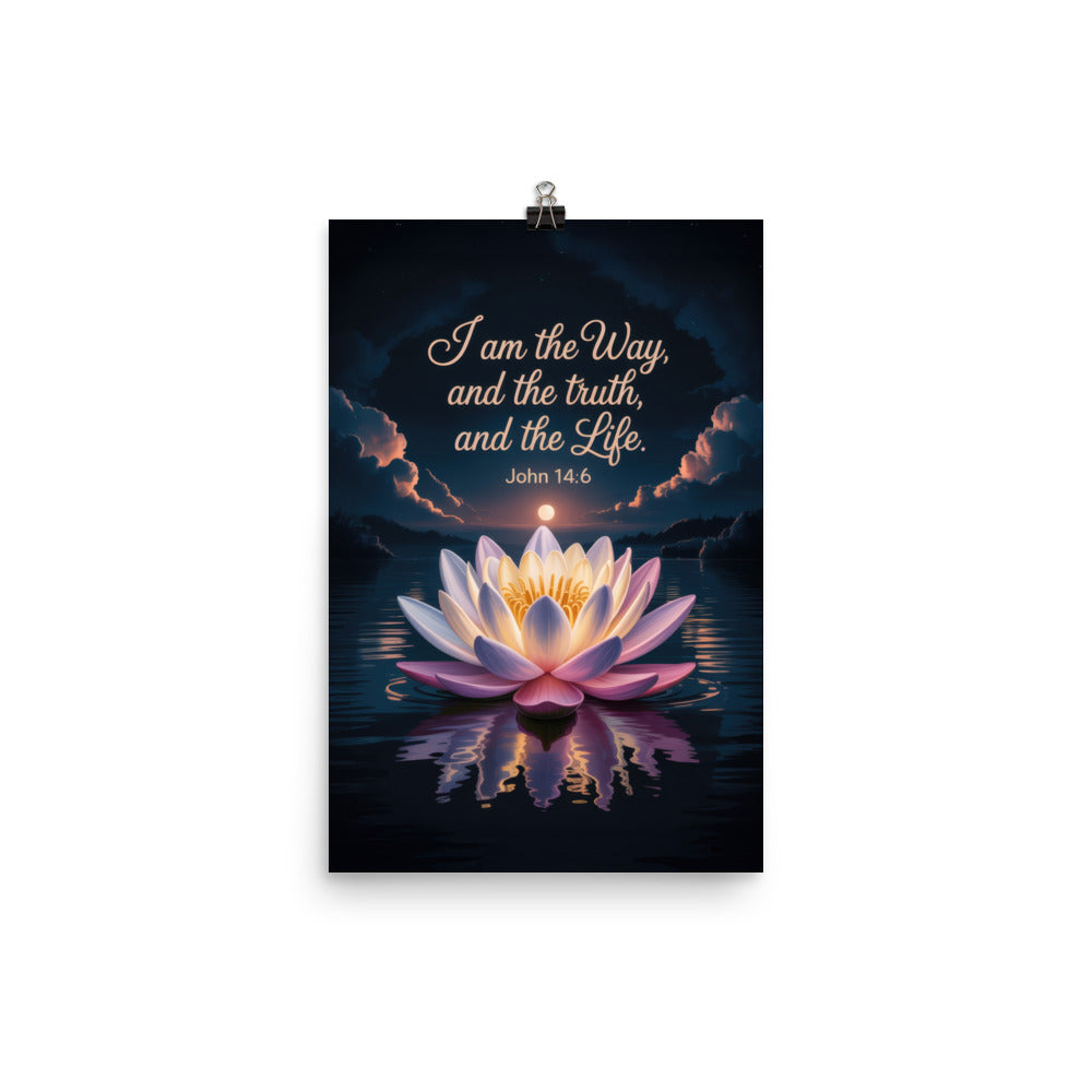 John 14:6 Bible Verse The Way Enhanced Matte Paper Poster 12″×18″