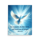 John 14:26 Bible Verse, Holy Spirit Dove Enhanced Matte Paper Poster Wall Art