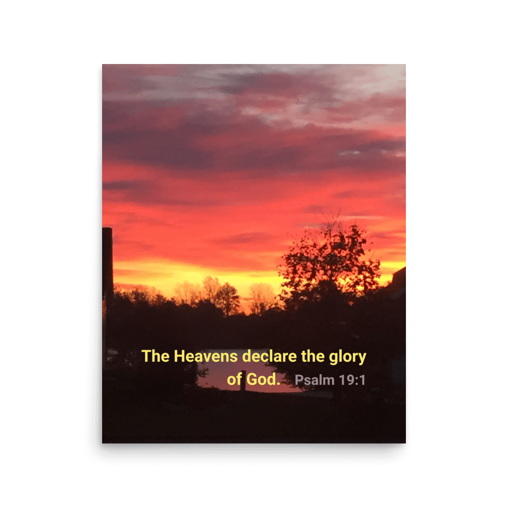 Psalm 19:1 Bible Verse, Sunset Glory Enhanced Matte Paper Poster Wall Art