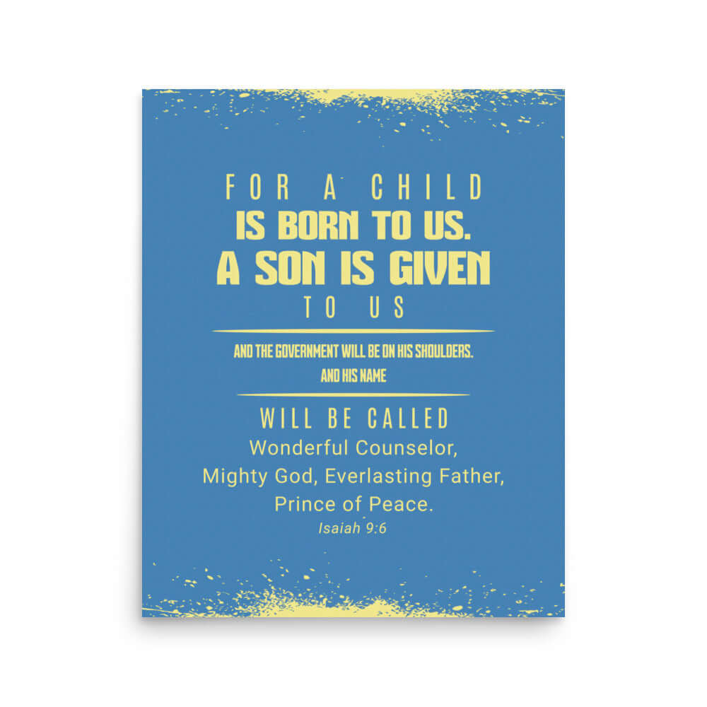Isaiah 9:6 Bible Verse, Mighty God Enhanced Matte Paper Poster Wall Art