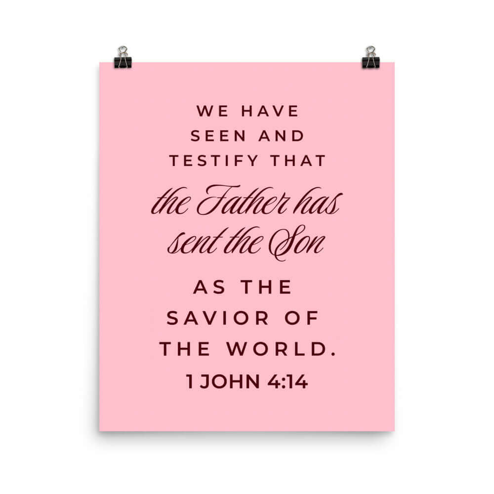 1 John 4:14 Bible Verse, We have seen Enhanced Matte Paper Poster Wall Art 16″×20″