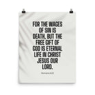 Romans 6:23 Bible Verse, eternal life Enhanced Matte Paper Poster Wall Art 16″×20″
