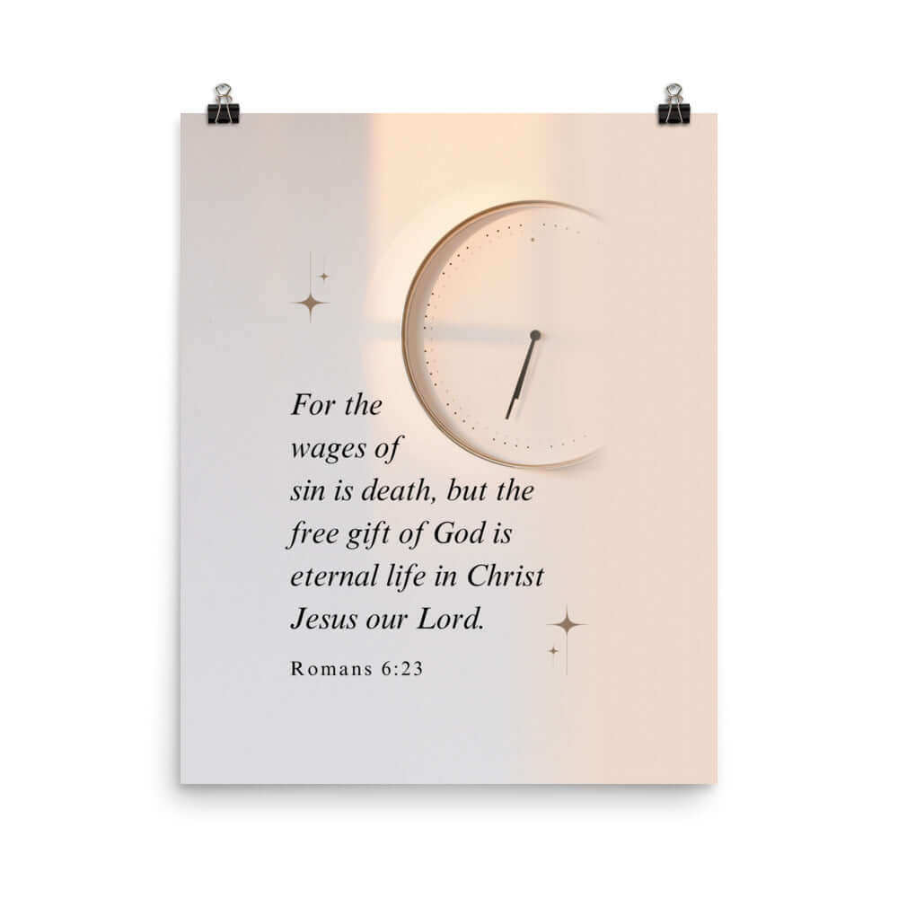 Romans 6:23 Bible Verse, our Lord Enhanced Matte Paper Poster Wall Art 16″×20″