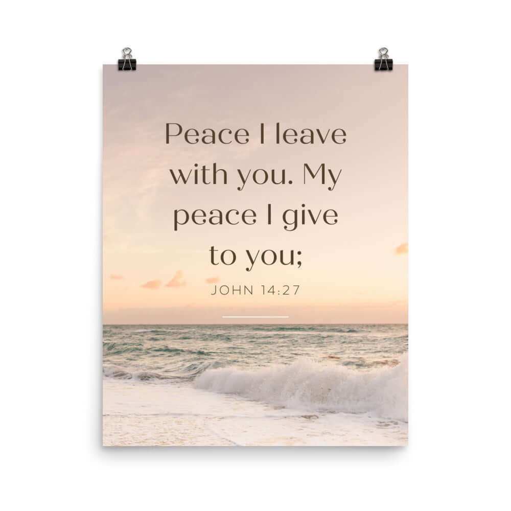 John 14:27 Bible Verse, not as the Enhanced Matte Paper Poster Wall Art 16″×20″