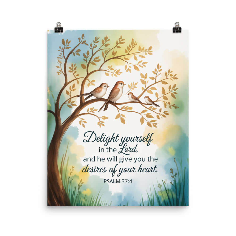 Psalm 37:4 Bible Verse, Yourself Enhanced Matte Paper Poster 16″×20″