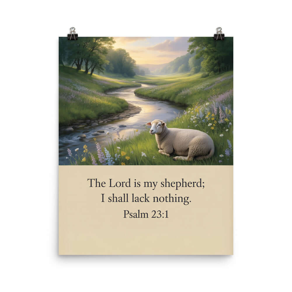 Psalm 23:1 Bible Verse, I shall Enhanced Matte Paper Poster 16″×20″