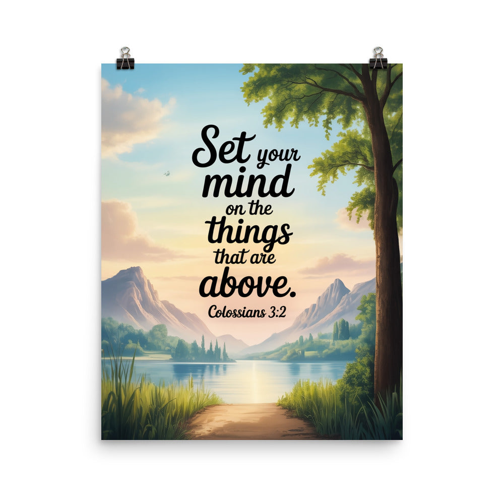 Colossians 3:2 Bible Verse Set Enhanced Matte Paper Poster 16″×20″