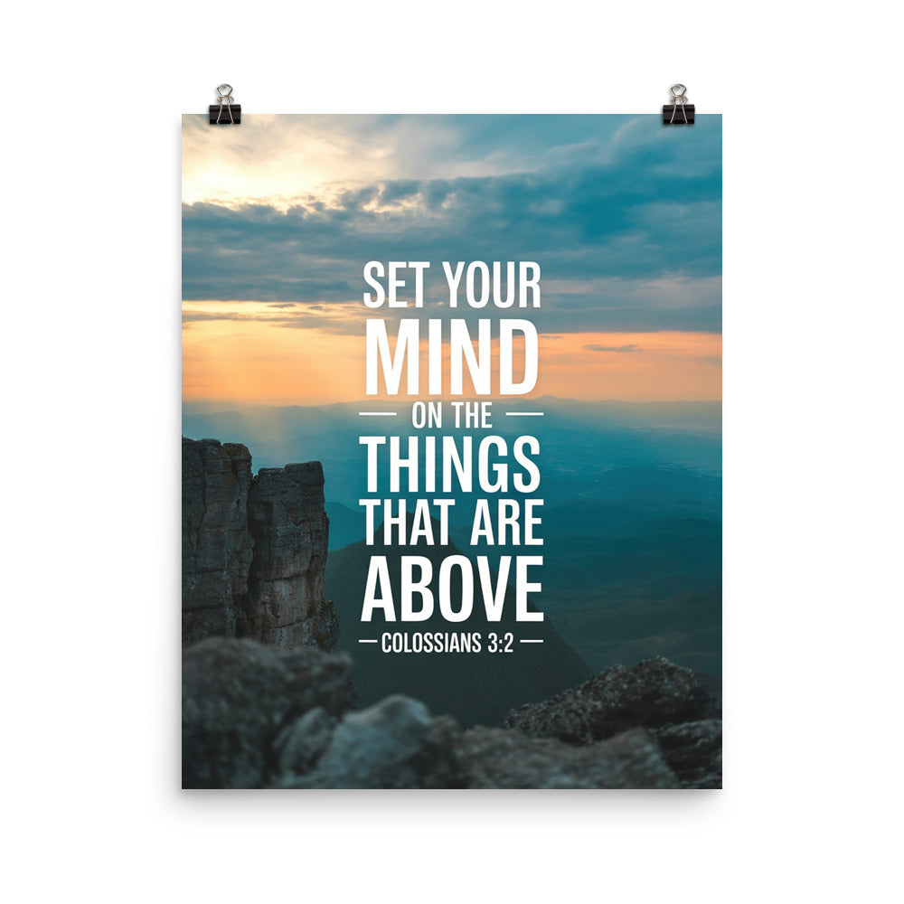 Colossians 3:2 Bible Verse on the Enhanced Matte Paper Poster 16″×20″