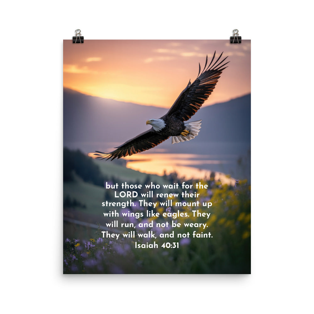Isaiah 40:31 Bible Verse Renew Strength Enhanced Matte Paper Poster 16″×20″