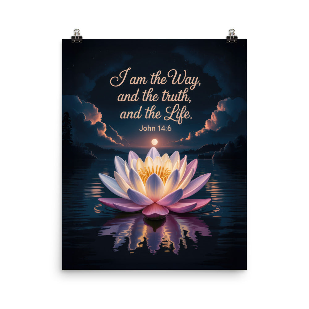 John 14:6 Bible Verse The Way Enhanced Matte Paper Poster 16″×20″