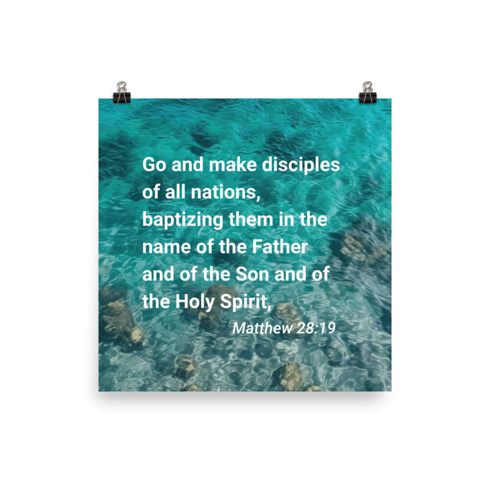 Matthew 28:19 Bible Verse, Make Disciples Enhanced Matte Paper Poster Wall Art 18″×18″