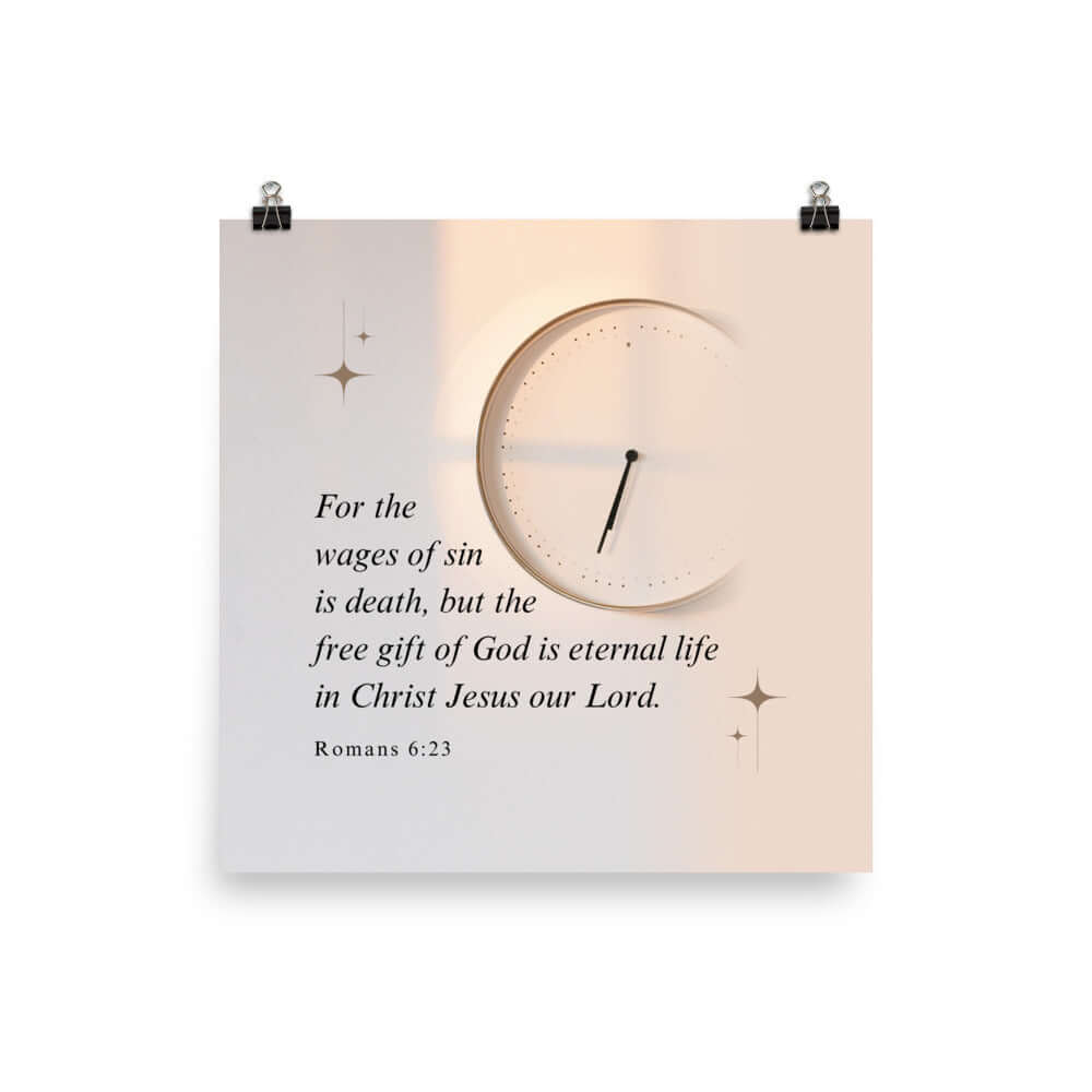 Romans 6:23 Bible Verse, our Lord Enhanced Matte Paper Poster Wall Art 18″×18″
