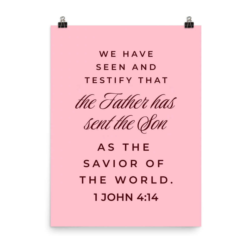 1 John 4:14 Bible Verse, We have seen Enhanced Matte Paper Poster Wall Art 18″×24″