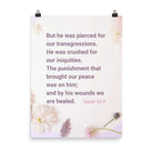 Isaiah 53:5 Bible Verse, by his wounds Enhanced Matte Paper Poster Wall Art 18″×24″