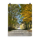 Proverbs 3:6 Bible Verse, Fall Road Enhanced Matte Paper Poster Wall Art 18″×24″