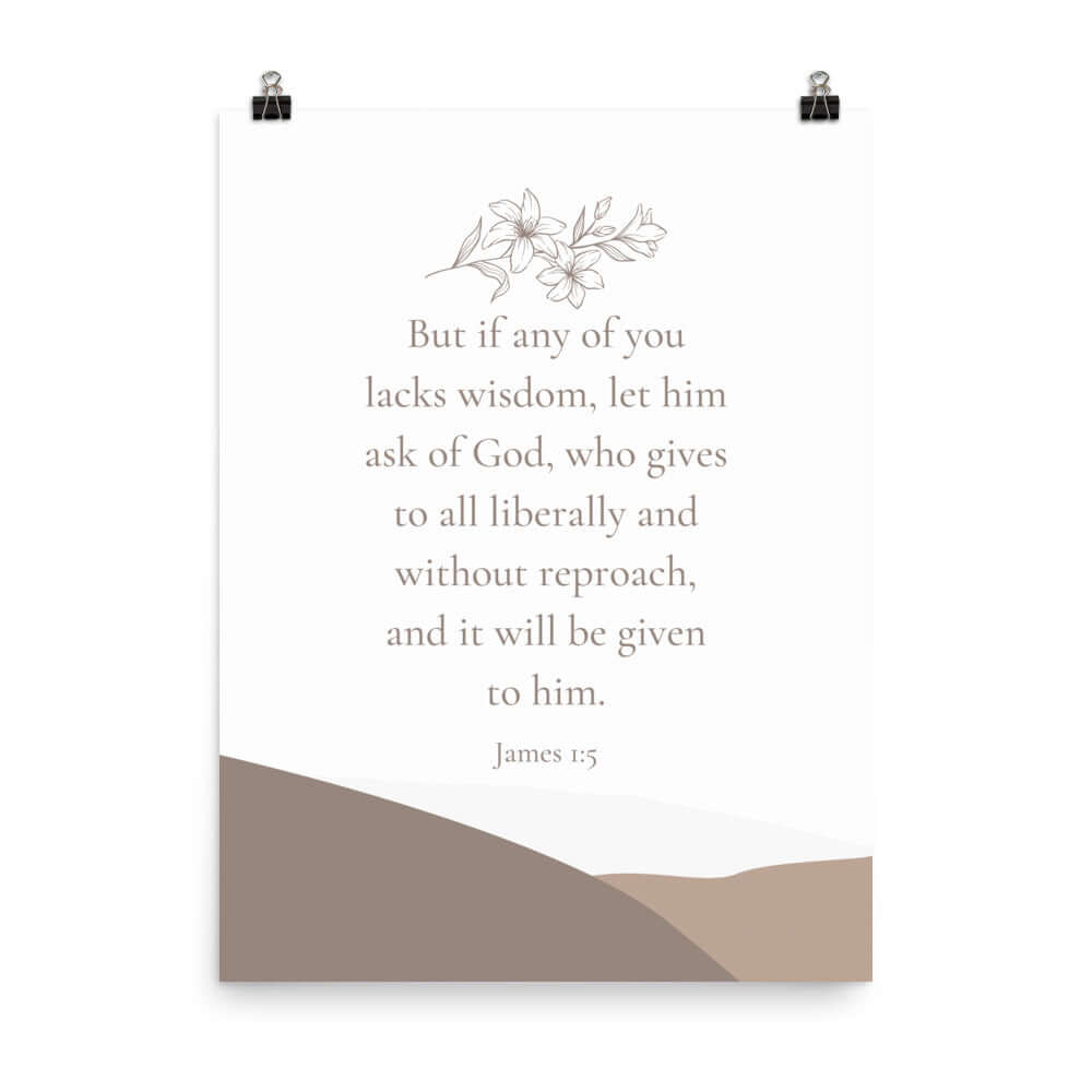 James 1:5 Bible Verse, ask of God Enhanced Matte Paper Poster Wall Art 18″×24″