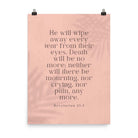 Revelation 21:4 Bible Verse, their eyes Enhanced Matte Paper Poster Wall Art 18″×24″