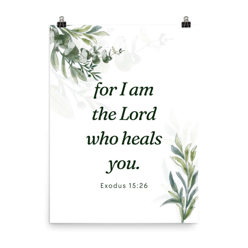 Exodus 15:26 Bible Verse, Gods voice Enhanced Matte Paper Poster Wall Art 18″×24″
