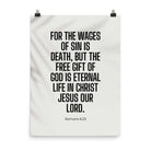 Romans 6:23 Bible Verse, eternal life Enhanced Matte Paper Poster Wall Art 18″×24″
