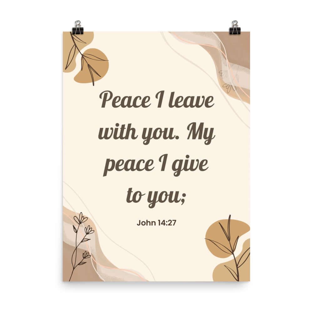 John 14:27 Bible Verse, Peace I Enhanced Matte Paper Poster Wall Art 18″×24″