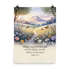 Psalm 37:4 Bible Verse, Delight Enhanced Matte Paper Poster 18″×24″