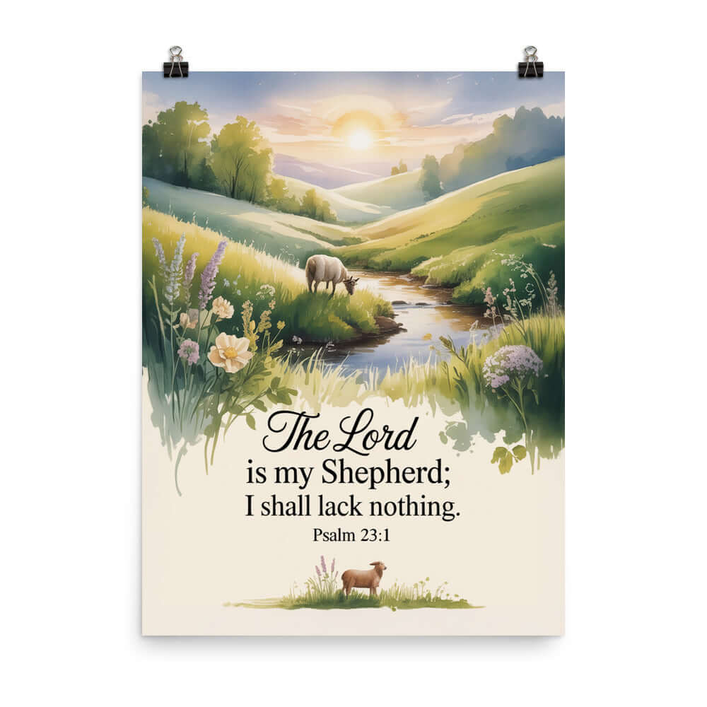 Psalm 23:1 Bible Verse, Lord Enhanced Matte Paper Poster 18″×24″