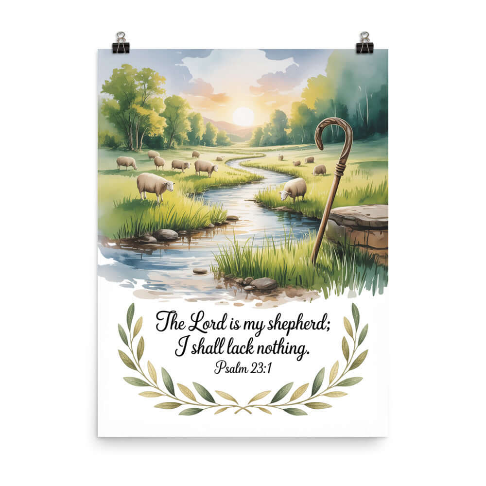 Psalm 23:1 Bible Verse, is my Enhanced Matte Paper Poster 18″×24″