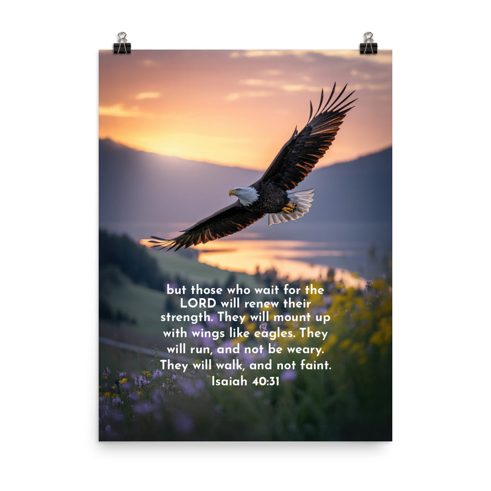 Isaiah 40:31 Bible Verse Renew Strength Enhanced Matte Paper Poster 18″×24″