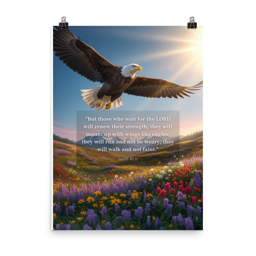 Isaiah 40:31 Bible Verse Who Wait Enhanced Matte Paper Poster 18″×24″