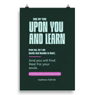 Matthew 11:29-30 Bible Verse, I am gentle Enhanced Matte Paper Poster Wall Art 20″×30″
