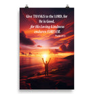 Psalm 107:1 Bible Verse, Give Thanks to the Lord Enhanced Matte Paper Poster Wall Art 20″×30″