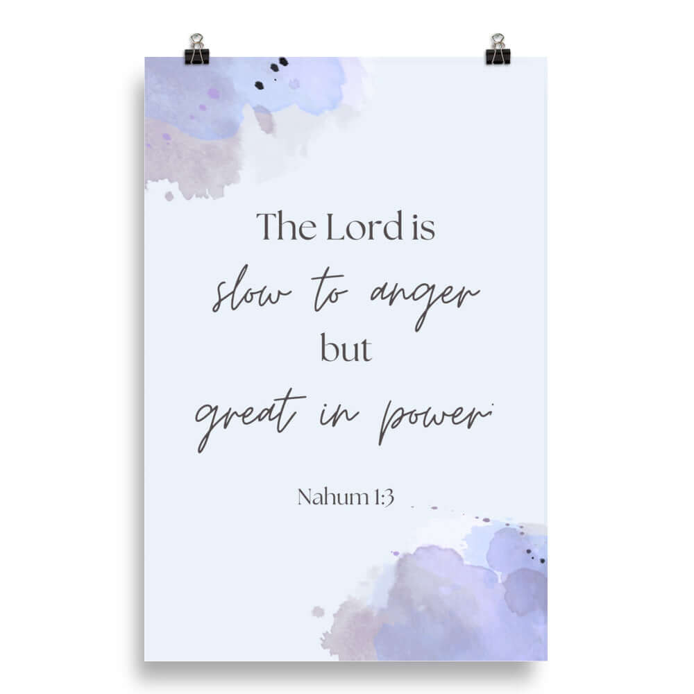 Nahum 1:3 Bible Verse, great in power Enhanced Matte Paper Poster Wall Art 20″×30″